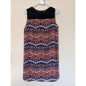 Sam Edelman Black Multicolor Jewel Gem Stone Chiffon Mini Shift Dress‎ Womens XS